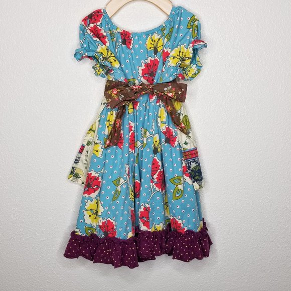 Matilda Jane Size 4 Homegrown Peasant Paint By Numbers Apron Dress Girls #2869 - Picture 6 of 7